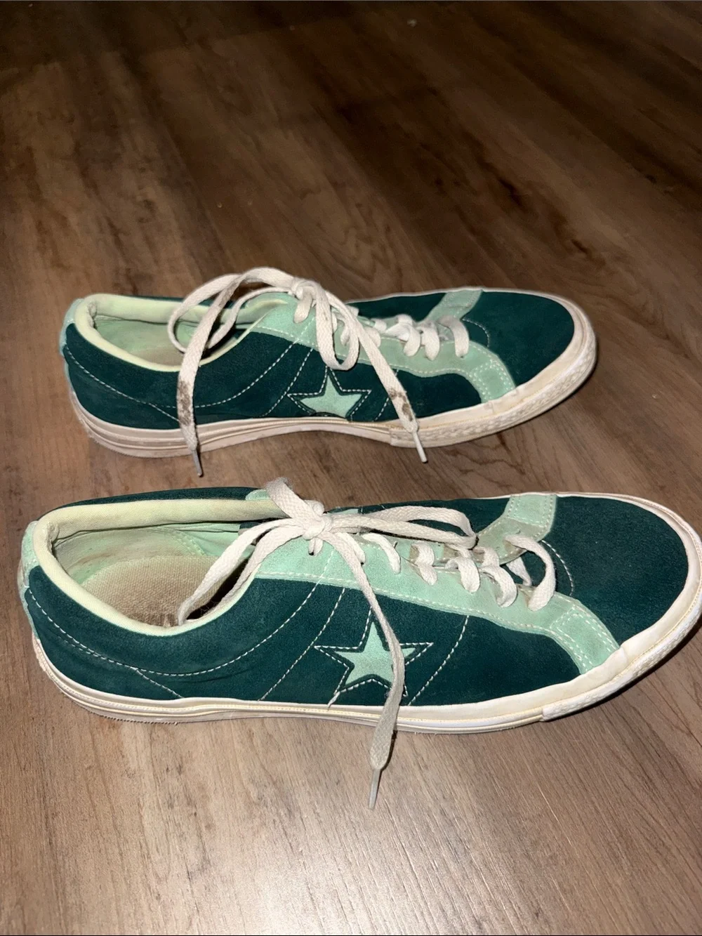 Converse Two-Tone Green Suede Sneakers - Picture 4 of 6